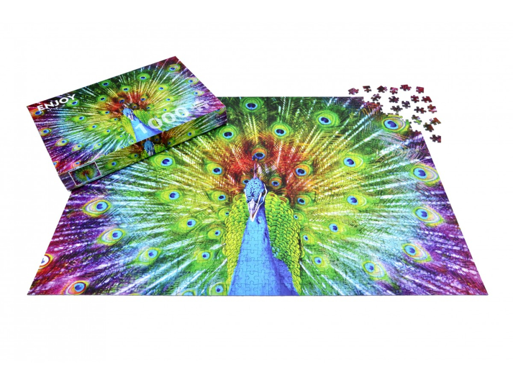 Puzzle 1000 piese Enjoy – Colorful Peacock [3]