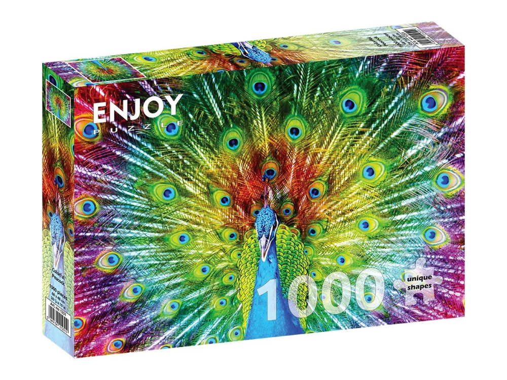 Puzzle 1000 piese Enjoy – Colorful Peacock [1]