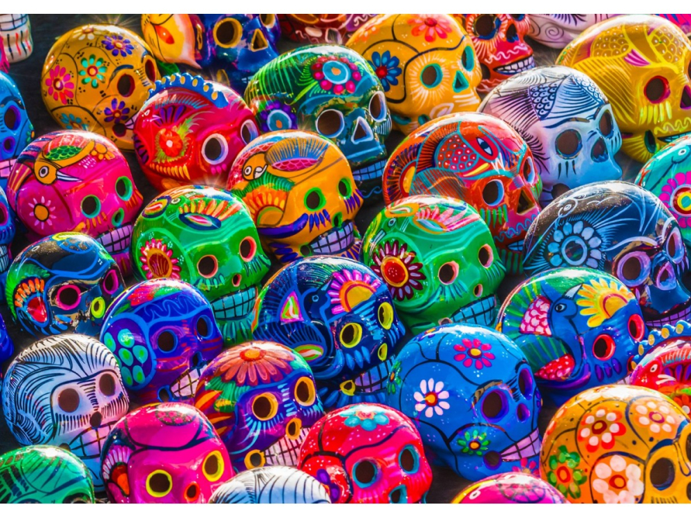 Puzzle 1000 piese Enjoy – Colorful Skulls [2]
