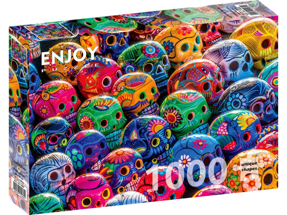 Puzzle 1000 piese Enjoy – Colorful Skulls [1]