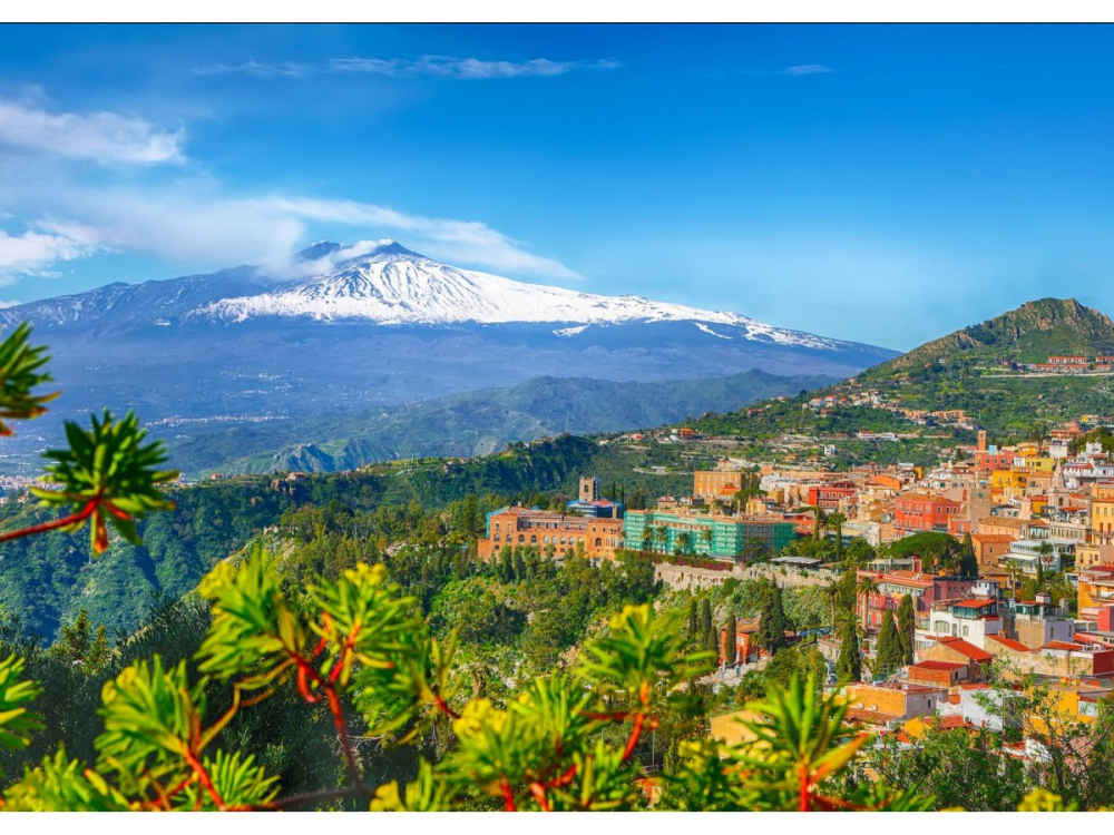 Puzzle 1000 piese Enjoy – Etna Volcano and Taormina, Sicily [2]