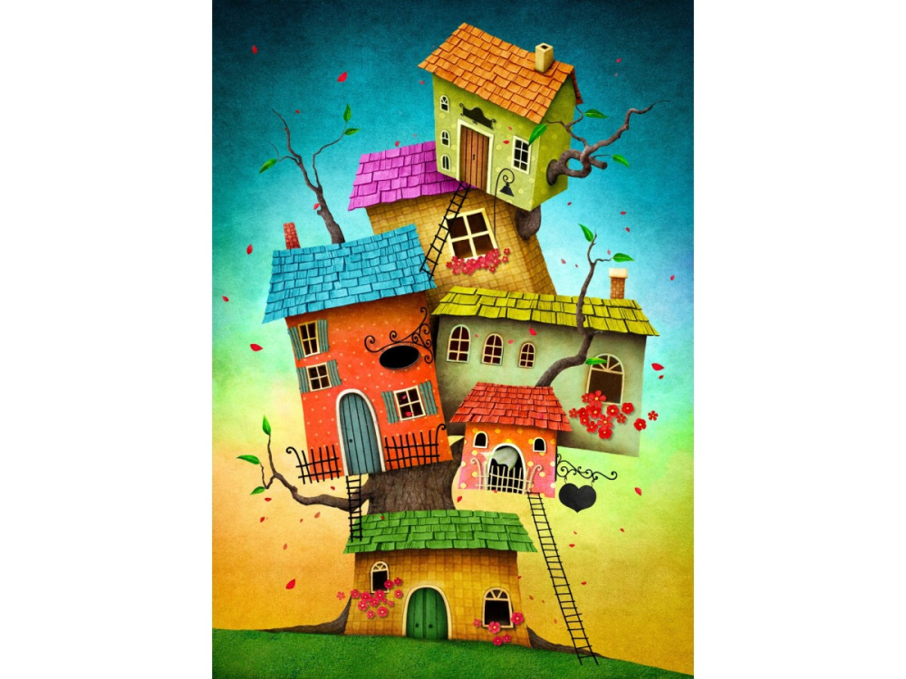 Puzzle 1000 piese Enjoy – Fairy Tale Houses [2]