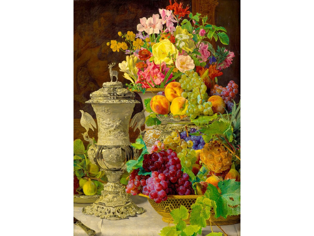 Puzzle 1000 piese Enjoy – Ferdinand Georg Waldmüller: Still Life with Fruits [2]