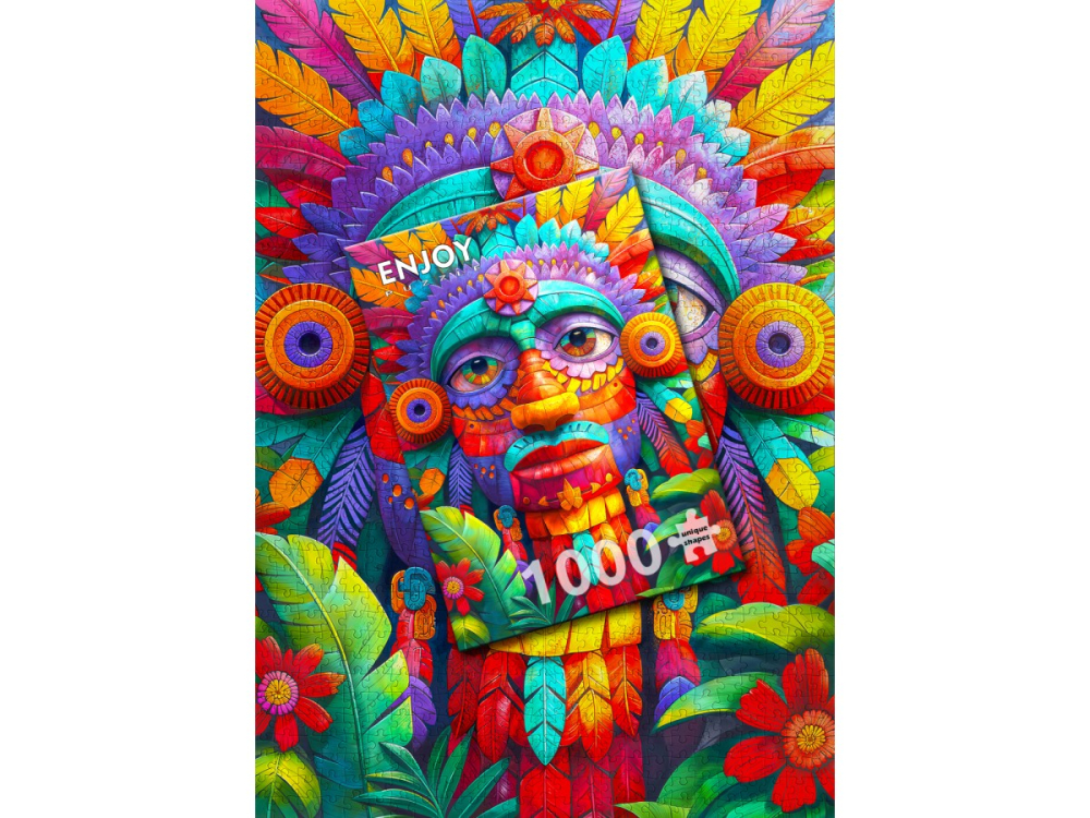 Puzzle 1000 piese Enjoy – Floral Totem [4]