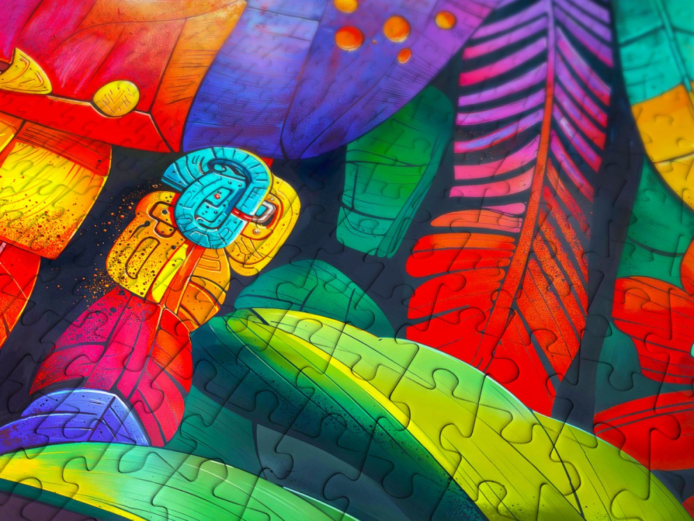 Puzzle 1000 piese Enjoy – Floral Totem [5]