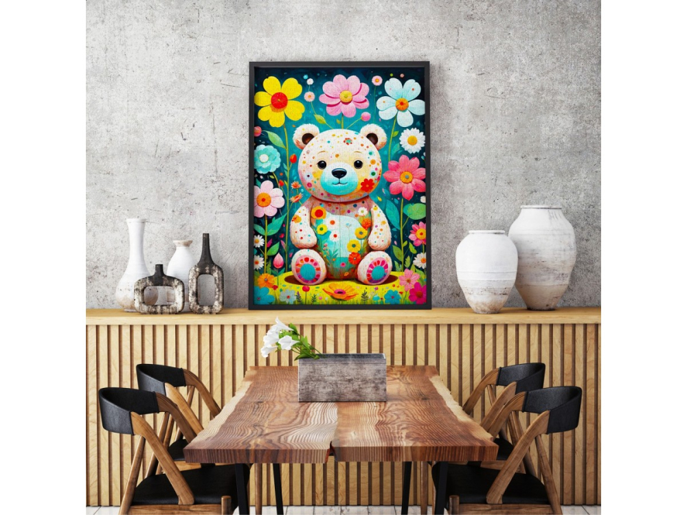 Puzzle 1000 piese Enjoy – Flower Teddy Bear [6]
