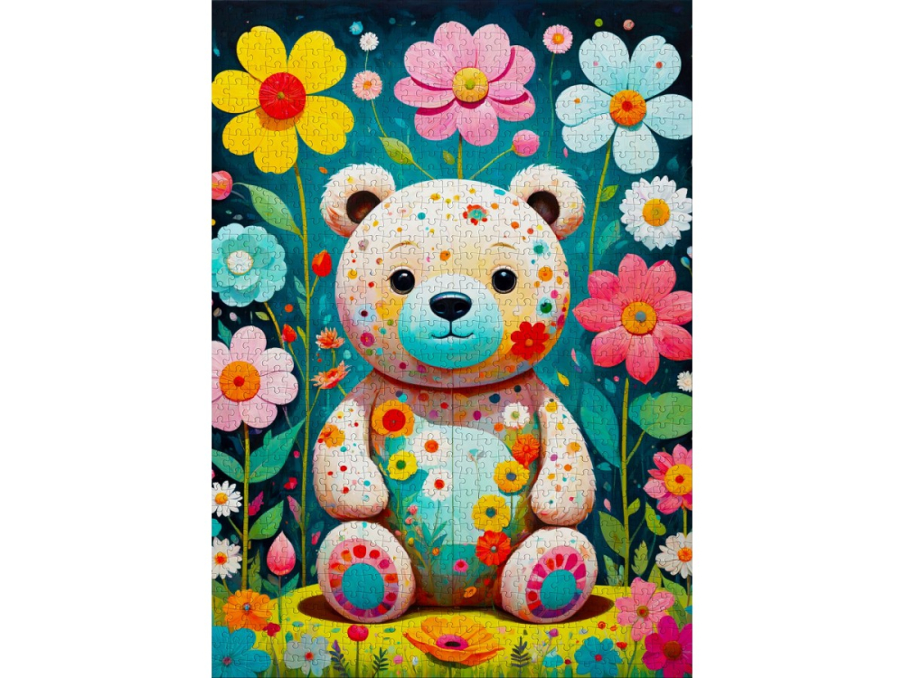 Puzzle 1000 piese Enjoy – Flower Teddy Bear [2]