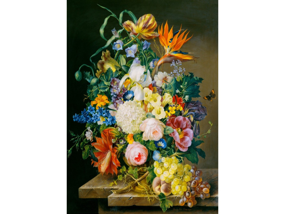 Puzzle 1000 piese Enjoy – Franz Xaver Petter: Flower Piece [2]