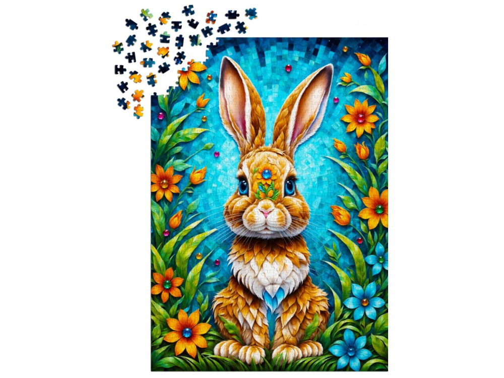 Puzzle 1000 piese Enjoy – Garden Bunny [3]