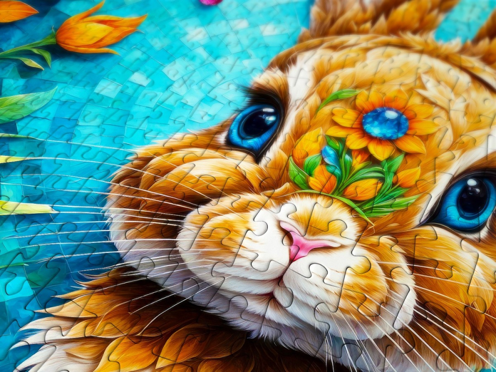 Puzzle 1000 piese Enjoy – Garden Bunny [5]