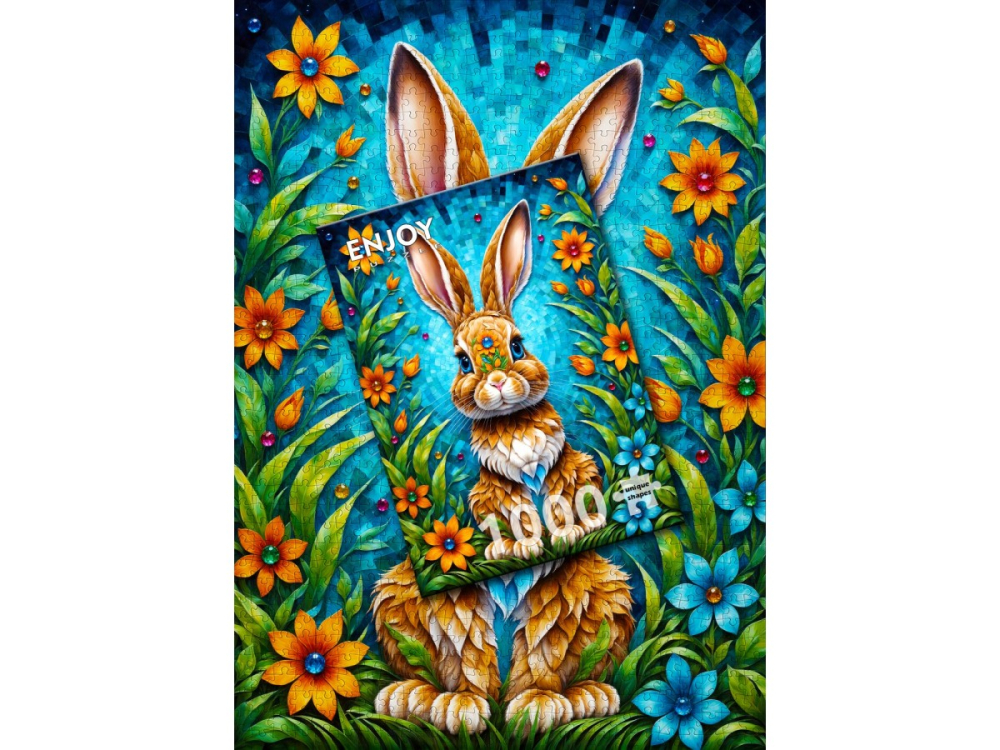 Puzzle 1000 piese Enjoy – Garden Bunny [4]