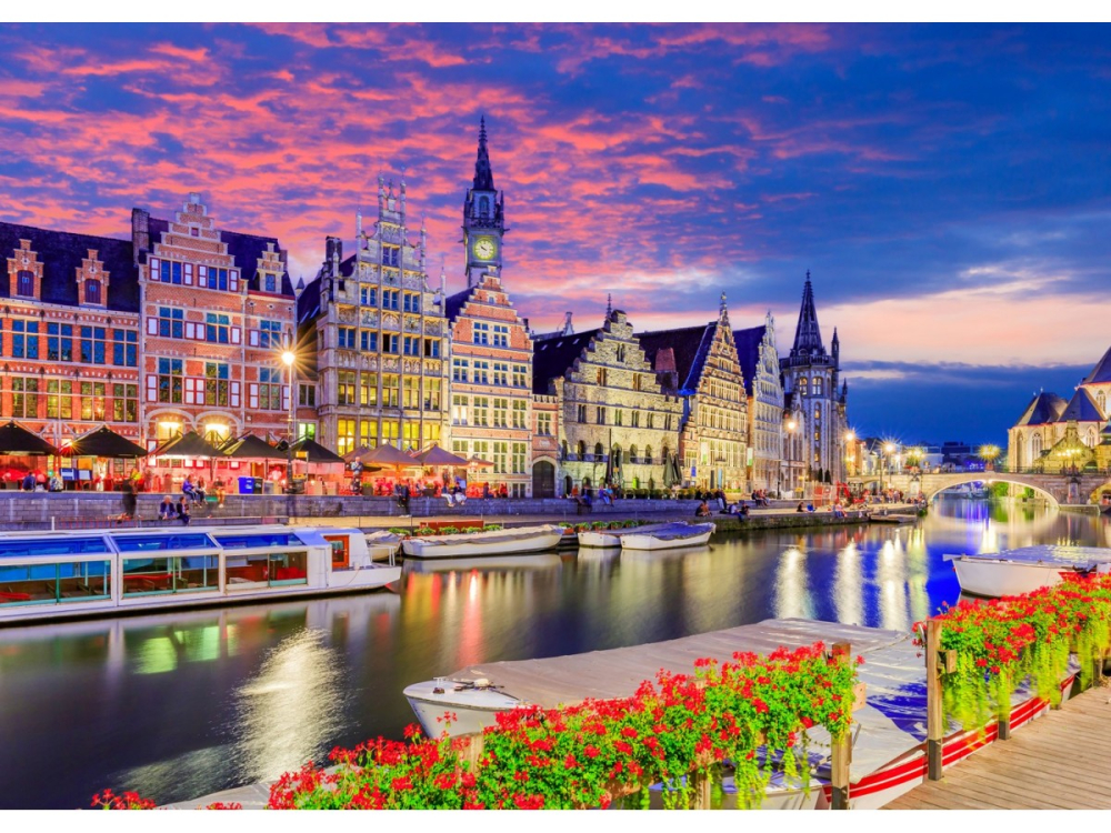 Puzzle 1000 piese Enjoy – Ghent at Twilight, Belgium [2]