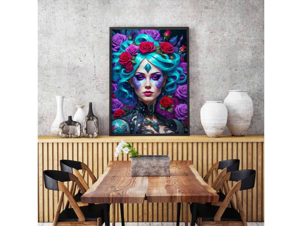 Puzzle 1000 piese Enjoy – Gothic Flowers Portrait [6]