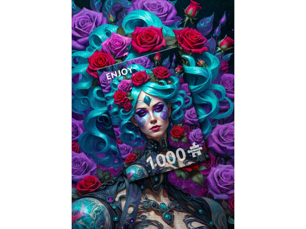 Puzzle 1000 piese Enjoy – Gothic Flowers Portrait [4]