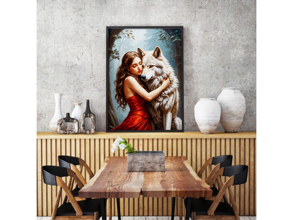 Puzzle 1000 piese Enjoy – Lady and the Wolf [6]