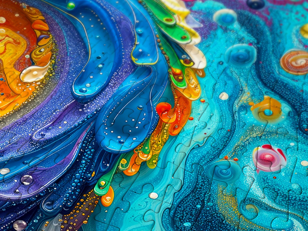 Puzzle 1000 piese Enjoy – Marble Feathers [5]