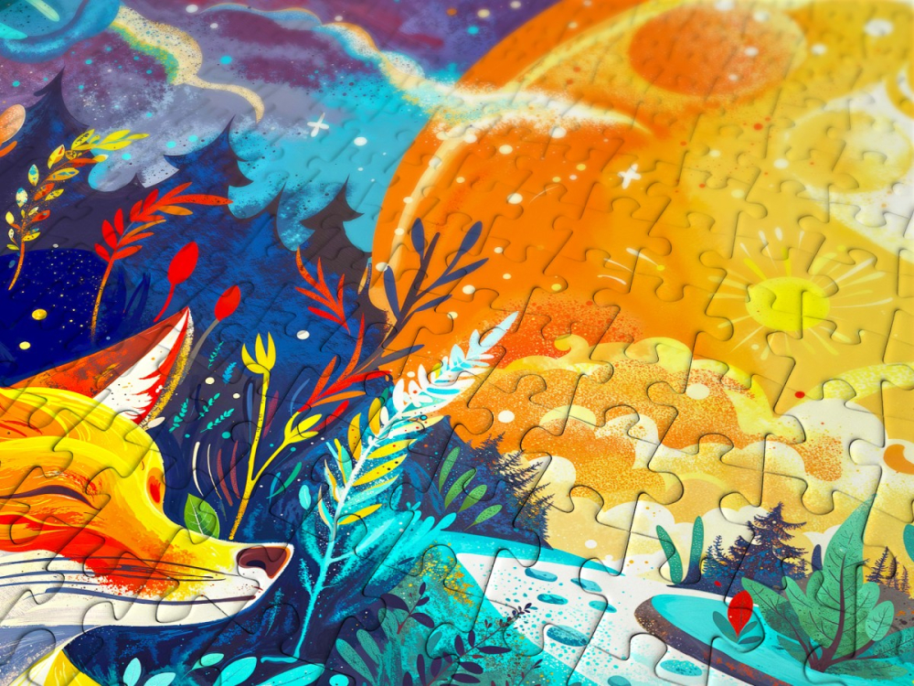 Puzzle 1000 piese Enjoy – Moon Fox [5]