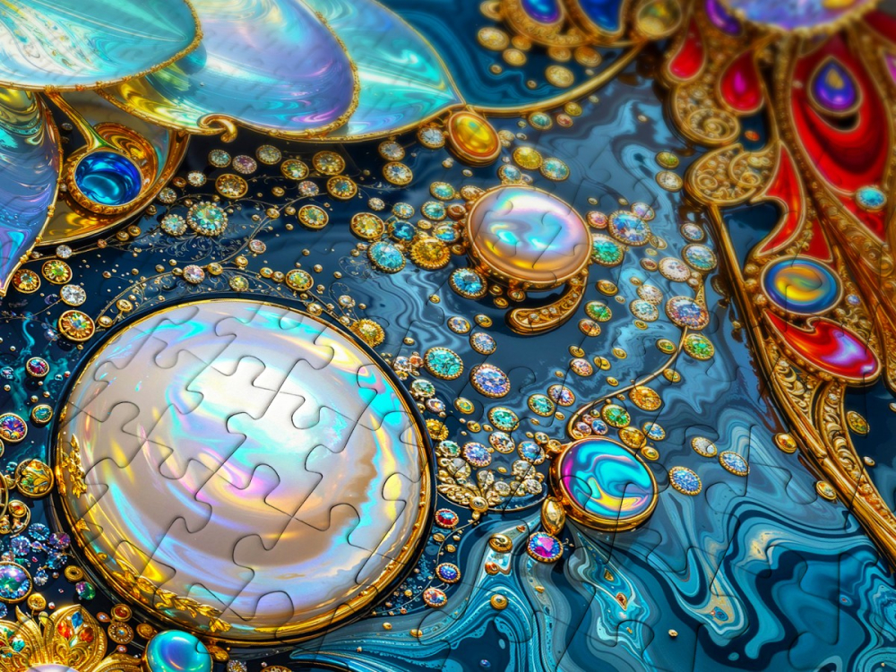 Puzzle 1000 piese Enjoy – Pearlescent Waterlilies [5]