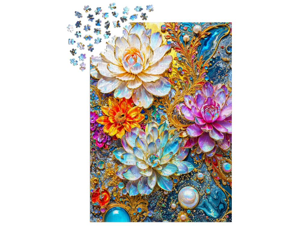 Puzzle 1000 piese Enjoy – Pearlescent Waterlilies [3]