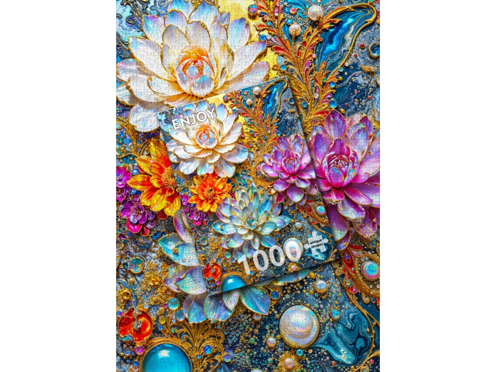 Puzzle 1000 piese Enjoy – Pearlescent Waterlilies [4]