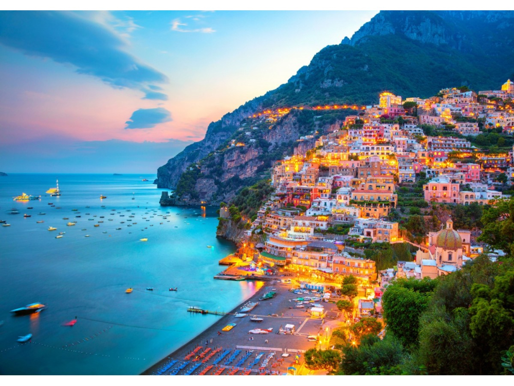 Puzzle 1000 piese Enjoy – Positano at Dusk, Italy [2]