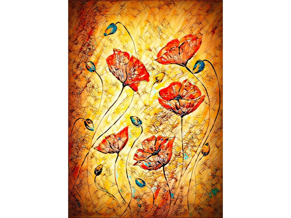Puzzle 1000 piese Enjoy – Red Poppies Painting [2]