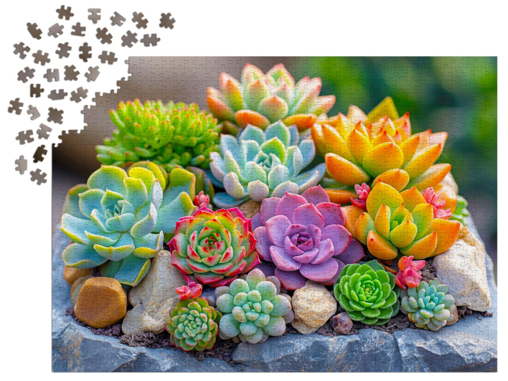 Puzzle 1000 piese Enjoy – Succulents [3]