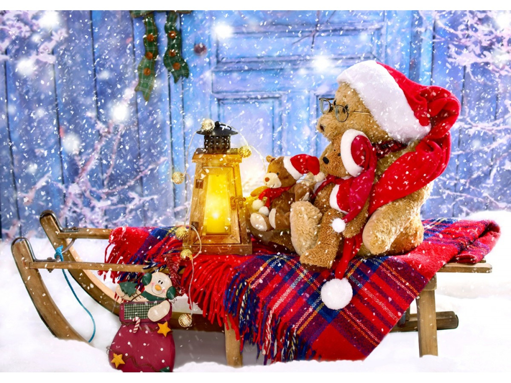 Puzzle 1000 piese Enjoy – Teddy Bears with Santa Hats [2]