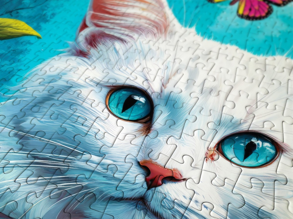 Puzzle 1000 piese Enjoy – White Cat [5]