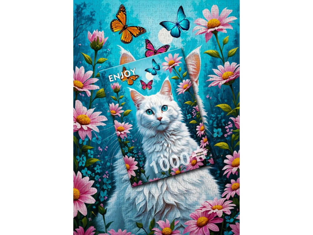 Puzzle 1000 piese Enjoy – White Cat [4]