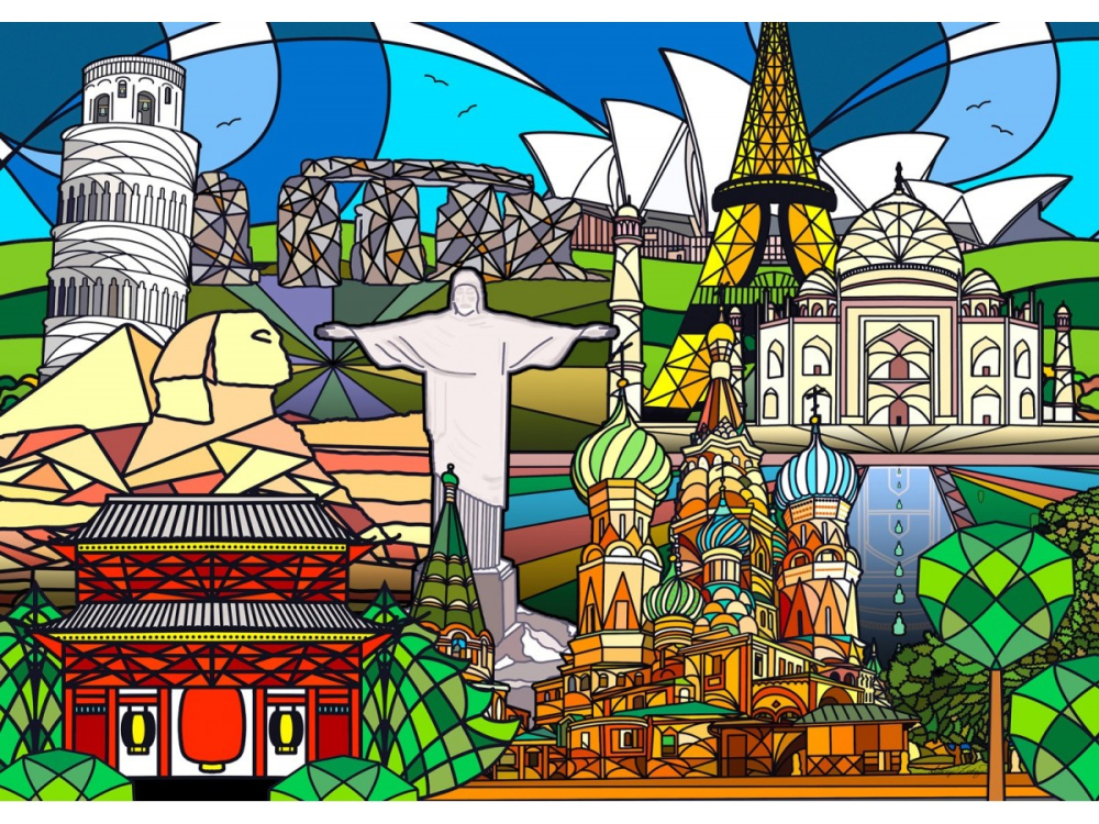 Puzzle 1000 piese Enjoy – World Landmarks [2]