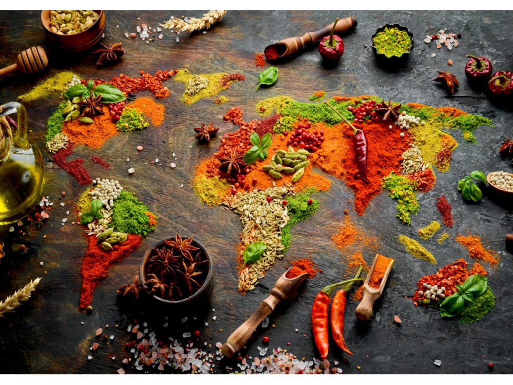 Puzzle 1000 piese Enjoy – World Map in Spices [2]