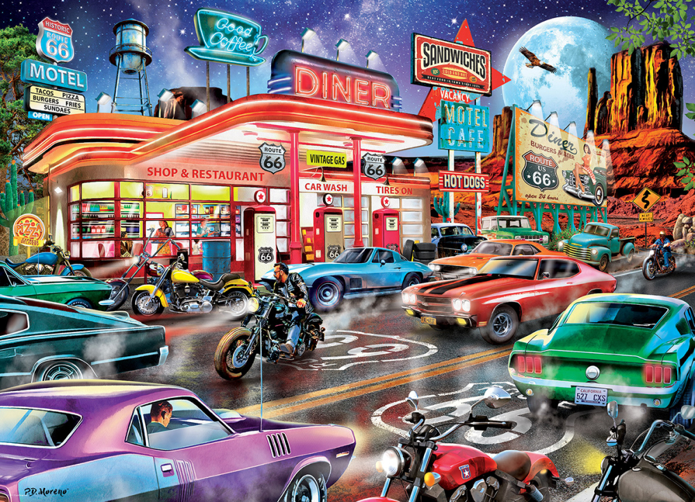 Puzzle 1000 piese Eurographics Route 66 Diner [2]