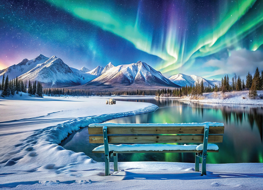Puzzle 1000 piese Eurographics Yukon Northern Lights [2]