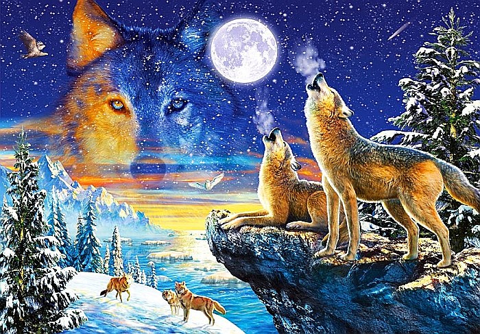 Puzzle 1000 piese Howling Wolves 103317 [2]
