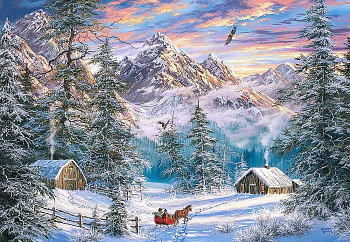 Puzzle 1000 piese Mountain Christmas 104680 [2]