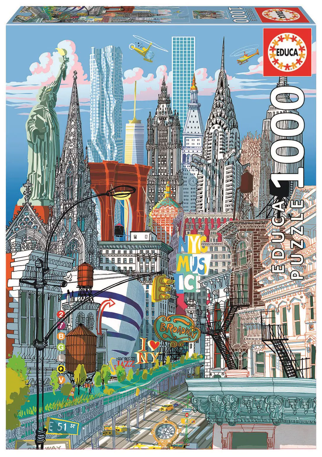 Puzzle 1000 piese – New York City (ilustratie urbana) – Educa [1]