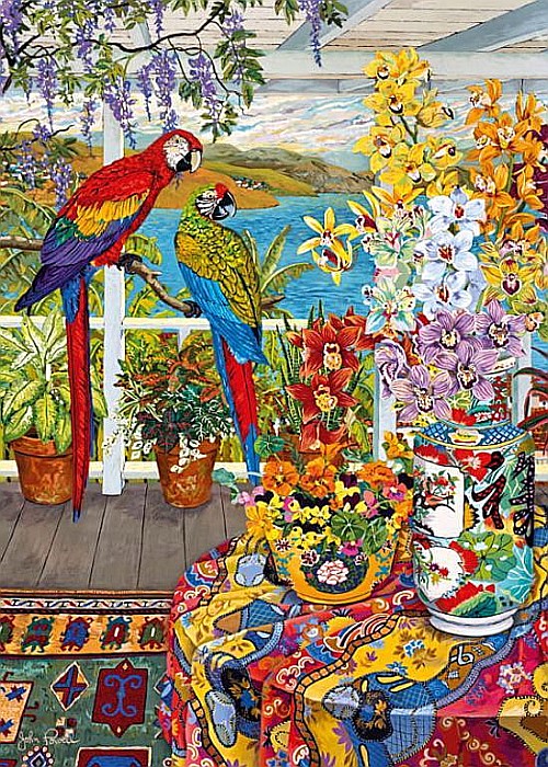 Puzzle 1000 piese Parrots on the Veranda 30639 Cherry Pazzi [2]