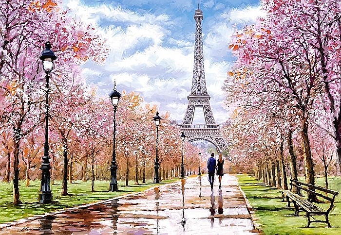 Puzzle 1000 piese Plimbare Romantica in Paris 104369 [2]