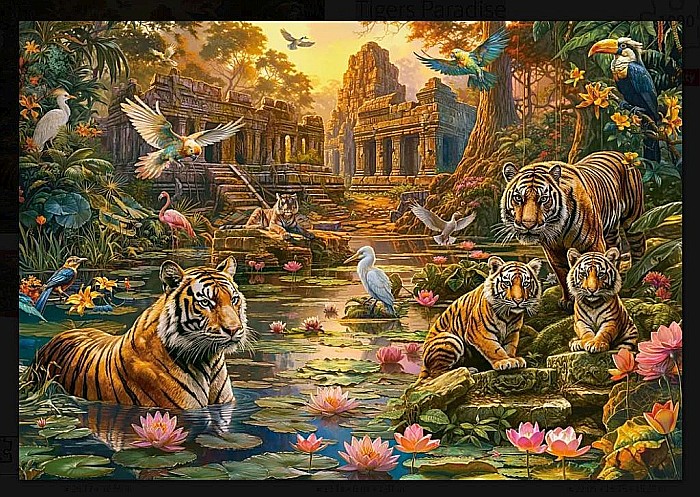 Puzzle 1000 piese Tigers Paradise Castorland 105199 [2]