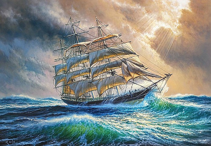 Puzzle 1000 piese Vas pe Mare Agitata 104529 [2]