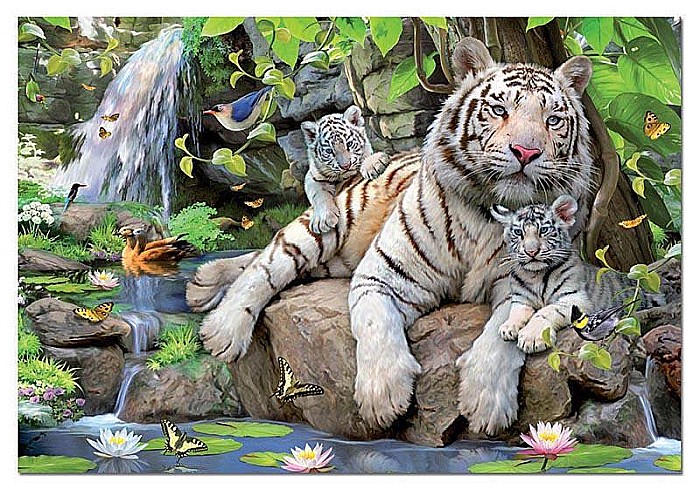 Puzzle 1000 piese White Tigers of Bengal 14808 [2]