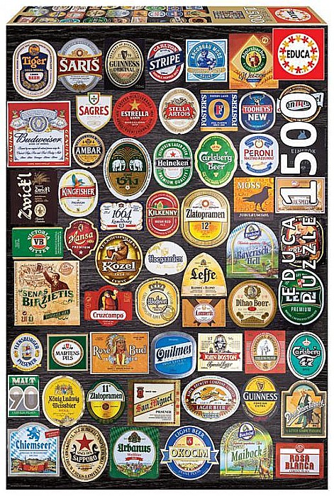 Puzzle 1500 piese Beer Labels Collage 18463 [1]