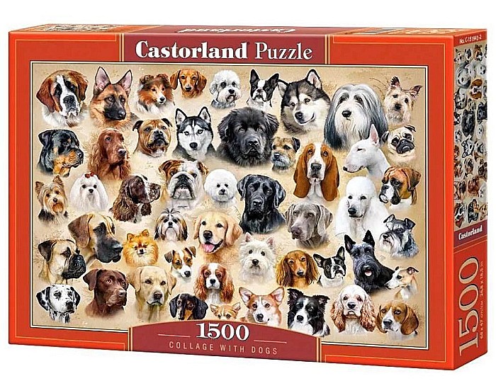 Puzzle 1500 piese Collage with Dogs Castorland 151943 [1]