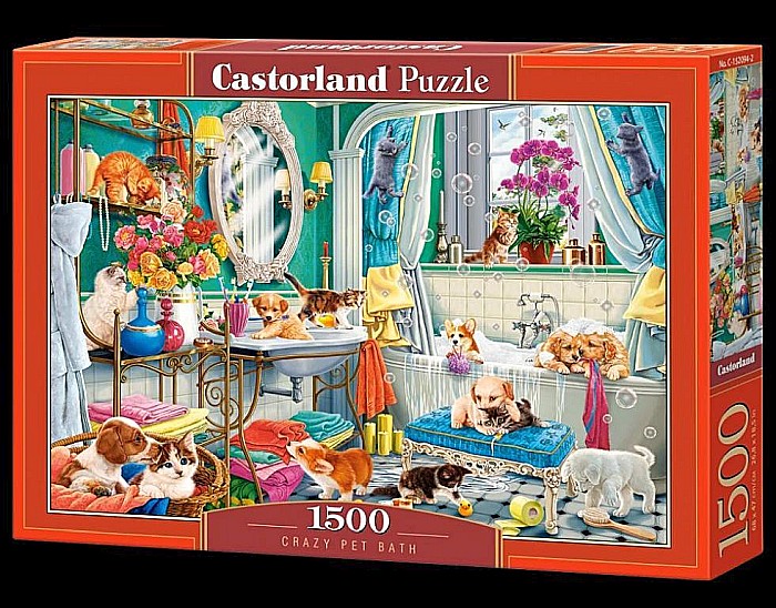 Puzzle 1500 piese Crazy pet bath 152094  Castorland [1]