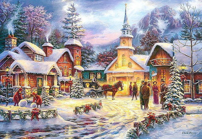 Puzzle 1500 piese Iarna in Sat 151646 [2]