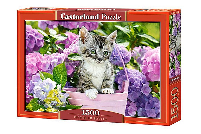 Puzzle 1500 piese Kitten in Basket Castorland 152001 [1]