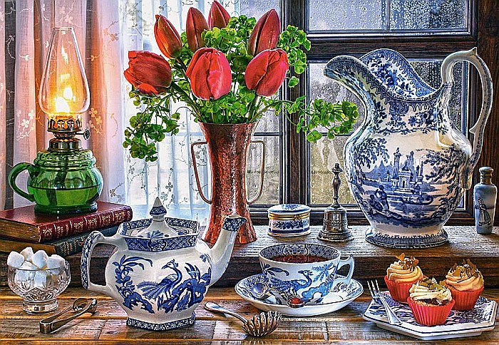 Puzzle 1500 piese Still Life with Tulips 151820 [2]