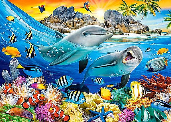 Puzzle 180 piese Dolphins in the Tropics Castorland 18468 [2]