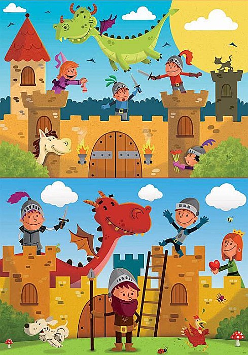 Puzzle 2 in 1 Dragons and Knights 17151 [2]